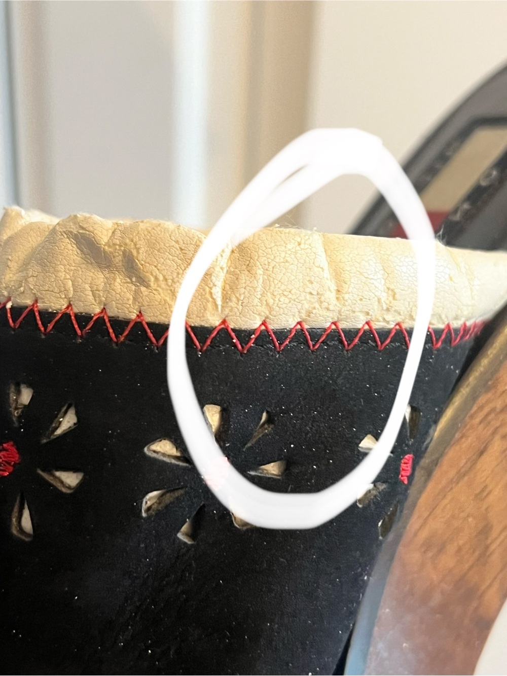 Tommy Hilfiger Black Suede Embroidered Clog Mules with Cream Trim - Picture 9 of 9